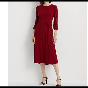 Red, mid-length, Ralph Lauren dress